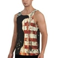 Adobk Wood Grain Bald Eagle Print Men's Workout Tank Tops Sleeveless