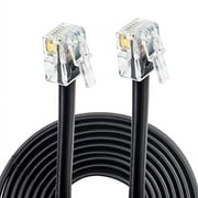 5- FT RJ11 / RJ12 Cable - Heavy Duty RJ12 / RJ11 Data Cable for Cash Register Drawer, Telephone, Modem, Fax, Printers, and More - 6-Pins High-Speed Extension Drawer Cable for Voice and Data