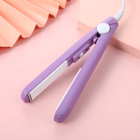 HIBIBUD Mini Hair Curler, 2 in 1 Mini Ceramic Curler and Hair Straightener, Ceramic Mini Hair Curler for Short Hair
