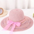 thumbnail image 4 of Sun Hats for Women Summer Beach Wide Brim Upf 50+ Panama Fedora Foldable Packable Hat Floppy Straw Hat, 4 of 4