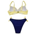 thumbnail image 4 of MSJUHEG Bralette Bikini Set,Thong String 2 Piece Bikini Set,Mid Rise Bikini Sets for Women,Tummy Control Bikini for Women,Swim Suits for Women 2025,Bikinis Set,Tie Back Bathing Suit Yellow S, 4 of 4