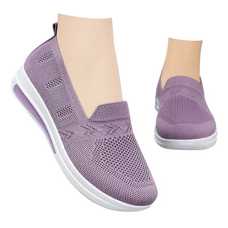 

QYZEU Womens Shoes Trending Slip on Business Casual Shoes for Women Women s Casual Shoes Slip Breathable Lightweight Mesh Hiking Shoes Wide Womens Shoes Purple 41