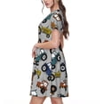 thumbnail image 2 of Disketp Color Tractor para Vestido de Manga Corta para Mujeres, Vestidos de Verano para Mujeres, Casual y Holgado para la Playa, 2 of 6