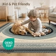 thumbnail image 4 of ODIKA 8'x10' Washable Area Rug Primitive Banded Rings Vintage Spiral Motif Concentric Ring Folk for Dining Room, Large Office, Lounge, Non-Slip Chair-Friendly Mat, 4 of 7