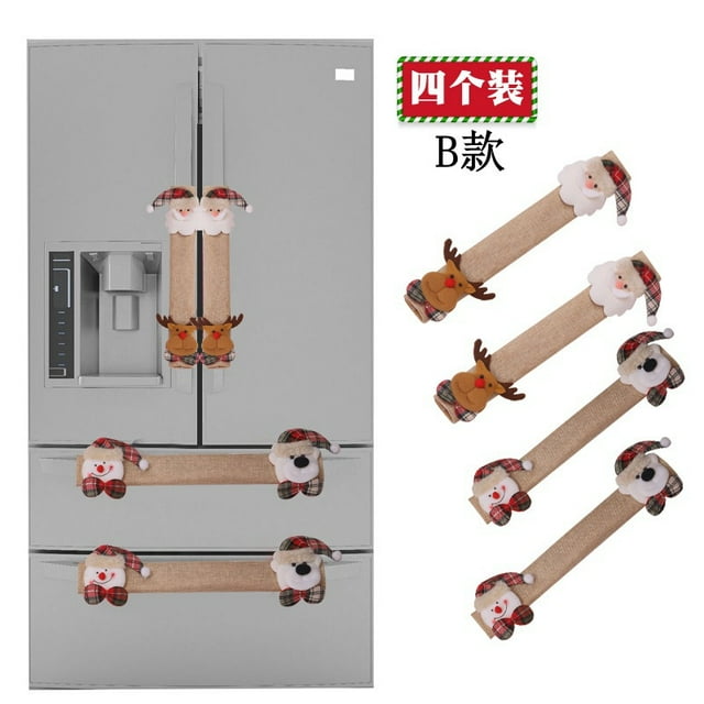 BAMAIA Door Handle Covers Protector,Christmas Kitchen Appliances Gloves Refrigerator Microwave Oven Dishwasher Smudges Fingertips Food Stains Door Cloth Protector