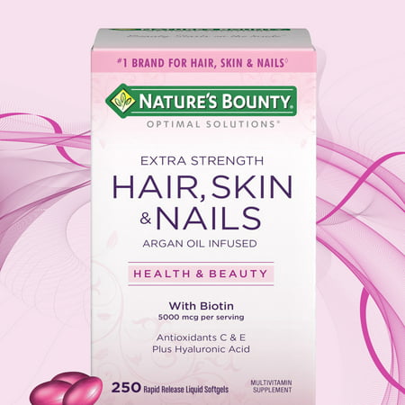 Nature's Bounty Hair Skin and Nails 250 Softgels (Best Hair Vitamins For Men)
