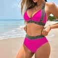 thumbnail image 5 of UTSJKR Women Two Piece Swimsuits High Waisted Bikini Set Push up Halter Tummy Control Bathing Suit with Full Coverage Bottom Pink XL, 5 of 6