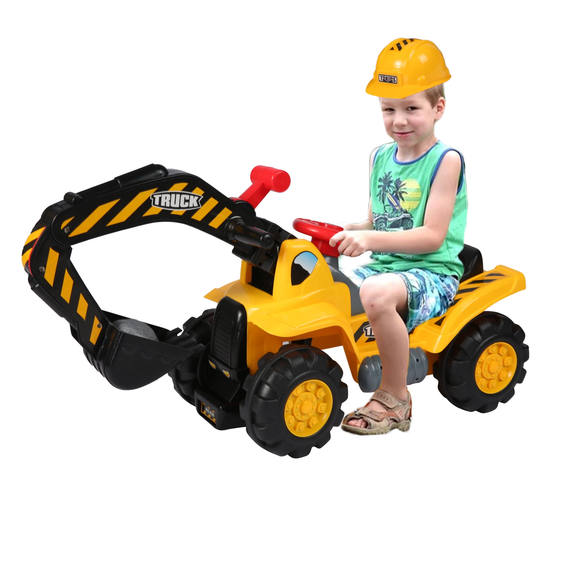 KARMAS PRODUCT Kids Ride On Excavator Toy with Simulated Sounds
