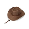 thumbnail image 3 of Spencer Cowboy Hat for Adult Men Women Cowgirl Hat with Adjustable Drawstring, Vintage Western Cow Boy Outfit Hat Wide Brim Cap (Coffee), 3 of 10