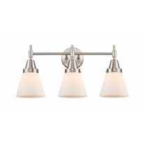 447-3W-SN-G61 Innovations Lighting Cone - 3 Light Bath Vanity-11 Inches Tall and 24.25 Inches Wide-Satin Nickel Finish-Matte White Glass Color