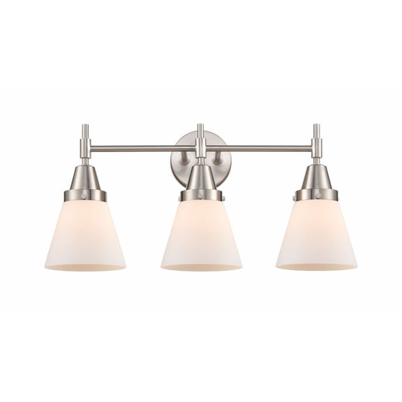 447-3W-SN-G61 Innovations Lighting Cone - 3 Light Bath Vanity-11 Inches Tall and 24.25 Inches Wide-Satin Nickel Finish-Matte White Glass Color