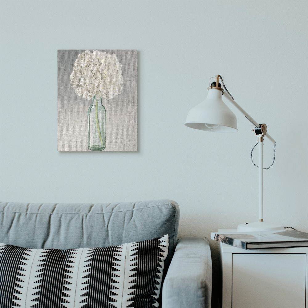 Stupell Industries Beautiful Jar Flowers Grey Green Painting Super Canvas Wall Art by James Wiens