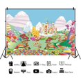 thumbnail image 4 of 9x6ft Sweet Cartoon Candyland Backdrop Candy House Fairy Tale Castle Photography Background Banner Cake Table, 4 of 5