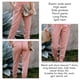 thumbnail image 5 of Pantalones casuales elásticos de cintura alta para mujer, pantalones con dobladillo dividido de color puro con bolsillos para gimnasio Fitness rosa M, 5 of 6