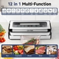 thumbnail image 2 of OSTBA 180W Vacuum Sealer Machine, 12-in-1 Dual Pump Food Saver with Built-In Cutter, Bag Storage & Hose, Easy-Lock Handle, Dry/Moist/Marinate, Memory Function, Includes Vacuum Roll & Accessories, 2 of 7