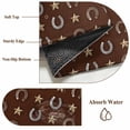 thumbnail image 6 of Brown Horseshoe Round Area Rug 7Ft Washable Circle Rugs for Dorm Laundry Room, Western Country Star Vintage Non-Slip Carpet Floor Mats Indoor Outdoor Carpet Runner Aesthetic Home Decor, 6 of 8