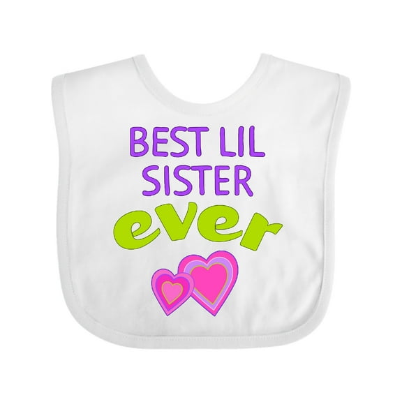 Inktastic Best Lil Sister Ever Girls Baby Bib