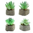 thumbnail image 1 of 4 Uds. De suculentas de simulación en macetas de piedra pequeñas, decoración del hogar a la moda, flores artificiales y plantas verdes, 1 of 5