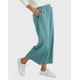 thumbnail image 2 of Hanes Originals Women's French Terry Wide Leg Cropped Pants Cactus XS, 2 of 7