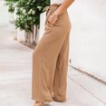 thumbnail image 6 of QHFBli Womens Wide Leg Lounge Pants with Pockets Lightweight High Waisted Adjustable Tie Knot Loose Trousers, 6 of 6
