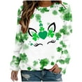 thumbnail image 3 of Jacenvly St. Patrick'S Day Womens Pullover Trendy Long Sleeve T-Shirts for Women Skin-Friendly Round Neck Blouse Fashion Printed T-Shirt Casual Tops Green, 3 of 3