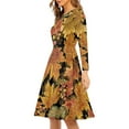 thumbnail image 2 of FKELYI Thanksgiving Harvest Women Dresses Size L Loose Women Dress Long Sleeve Elegant Casual Fall Maple Leaves Dresses for Women Casual Midi, 2 of 4