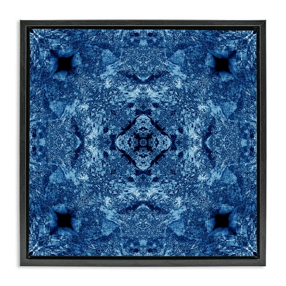 Stupell Industries Detailed Mosaic Motif Abstract Painting Black Floater Framed Canvas Art Print Wall Art, 18 x 18