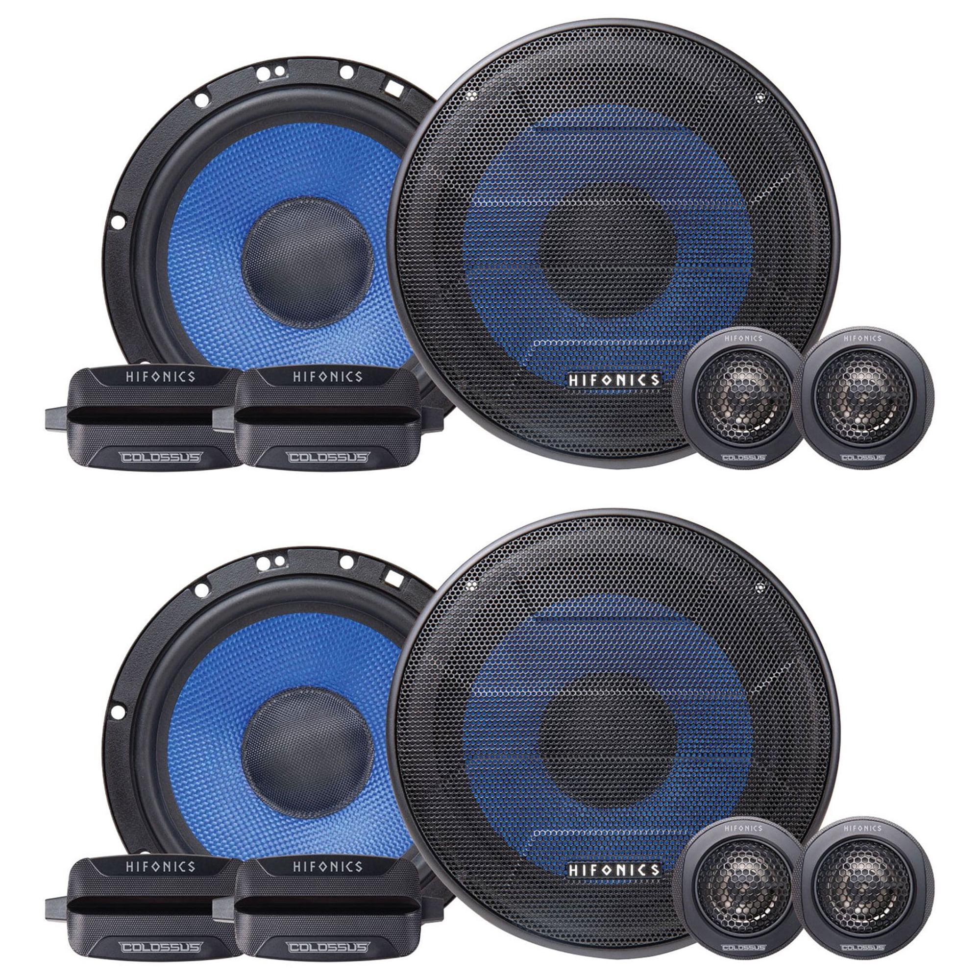 Hifonics HCC65C 6.5" 150w Component Car Audio Speakers w/Aluminum Tweeters (4 Items)
