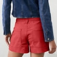 thumbnail image 4 of Bermuda Shorts for Women Summer Cargo Shorts Mid Rise Mini Length with Pockets and Belt Loops Hiking Travel Clothes, M, 4 of 6