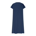 thumbnail image 4 of Summer Casual Dresses for Women 2025 Cotton Linen Vacation Maxi Dress Loose Flowy V-Neck Short Sleeve Beach Sundress, 4 of 5