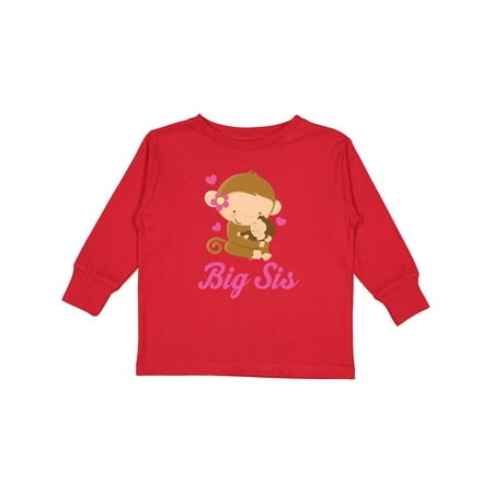 

Inktastic Big Sis Monkeys Girls Long Sleeve Toddler T-Shirt