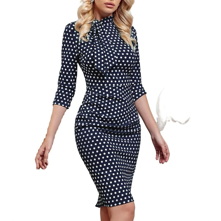 Fitted polka dot dress online