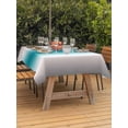 thumbnail image 3 of Outdoor Table Cloth with Umbrella Hole and Zipper, Turquoise Gray Ombre Waterproof Rectangle Tablecloth 52"x70", Farmhouse Teal Gradient Modern Art Washable Table Cover for Outside Party Patio Picnic, 3 of 8