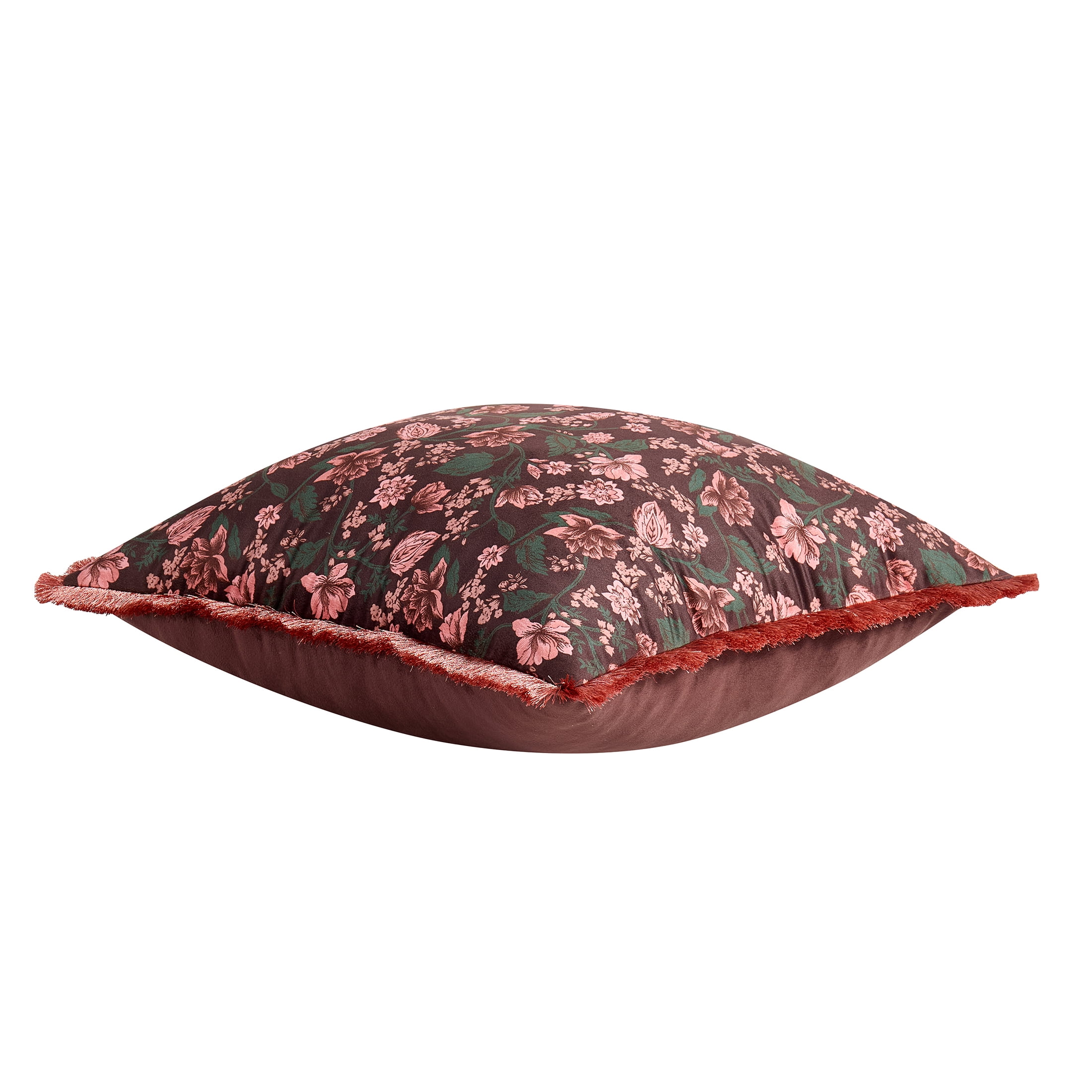 Home Decor Collection 20" x 20" Blush Floral Velvet Decorative Pillow
