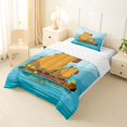 thumbnail image 2 of Manfei Cartoon Capybara Twin Comforter Sets,Natural Scenic Pattern Bedding Set,Blue,Reversible,2-Piece,1 Comforter and 1 Pillowcase, 2 of 7