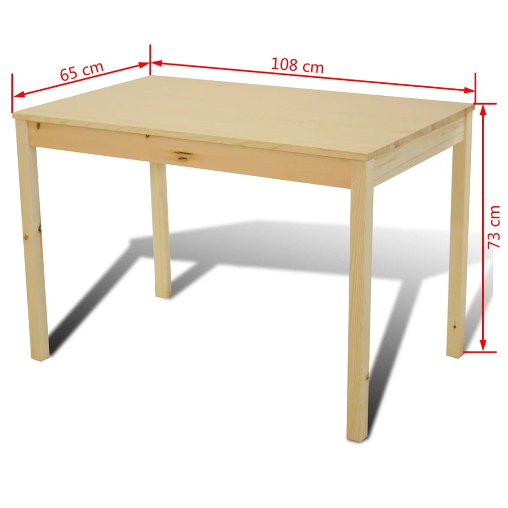5 Piece Dining Set Dining Room Set, Wooden Kitchen Table and Chairs, Natural