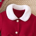 thumbnail image 6 of Curuila Toddler Boys Girls Coats Winter Solid Color Jacket With Button Long Sleeve Warm Outerwear Long Jacket Red Size 18-24 Months, 6 of 8