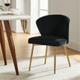 thumbnail image 6 of Modern Velvet Accent Chair Upholstered Small Vanity Chair Bedroom Living Room Black, 6 of 11