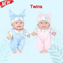 KOYPTL 10 Inch Realistic Twins Reborn Baby Dolls with Soft Body Newborn Baby Doll Playset Accessories Includes 2 Dolls and Colthes,Holiday Birthday Gifts for Kids Boys Girls 2 3 4 5 Years Old