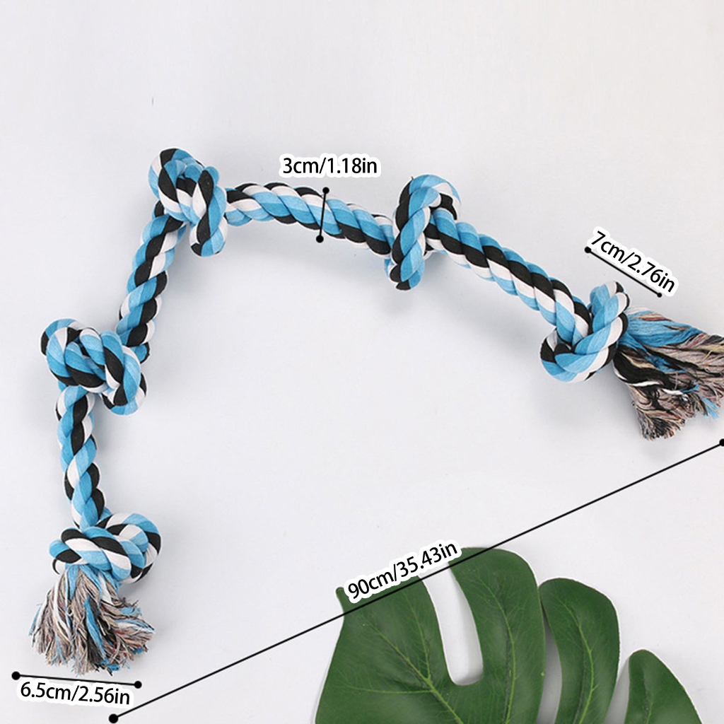 Strong Braided Dog Rope Toy with 5 Knots for Aggressive Chewer Interaction Teething Chewing Indoor Outdoor Exercise Toy