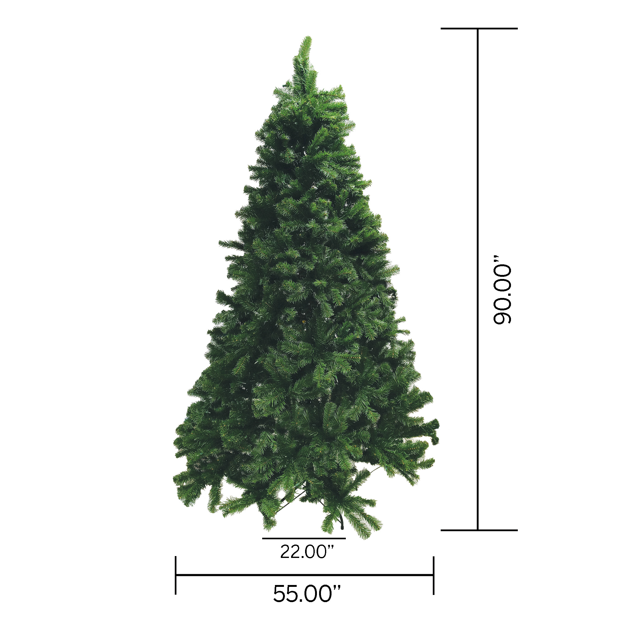 7.5 ft Green Hinged Noble Fir Artificial Christmas Tree with 550 Pre-Strung Clear LED Lights