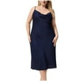 thumbnail image 2 of UQJfacai Plus Size Satin Nightgowns for Women Silk Midi Slip Dress with Built In Bra Spaghetti Strap V Neck Night Dresses Sleepwear XL-5XL, 2 of 4