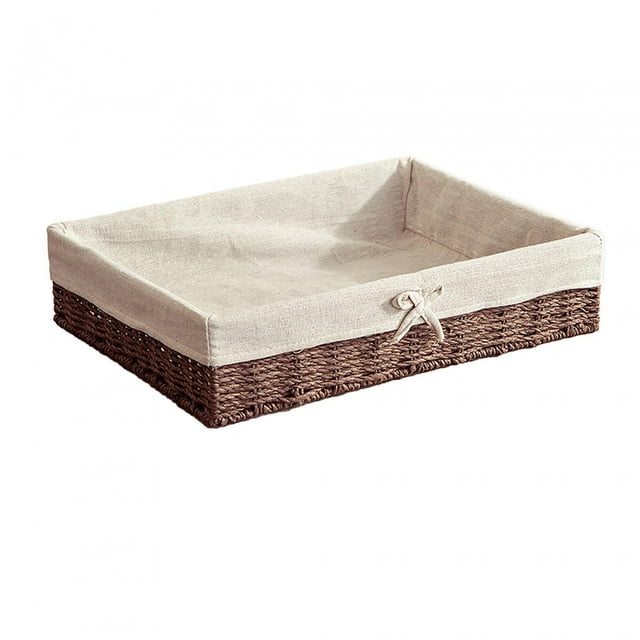 kurtrusly Paper Rope Baskets For Storage With Handle Decorative HandWoven Storage Basket Gifts And Events Cosmetics Kitchen Drinks 40x30x9cm