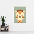 thumbnail image 2 of Cute Zoo Animal Graphic Artwork Soft Pastel Colour Geometric Shapes Kids Bedroom Painting Extra Large XL Wall Art Poster Print, 2 of 5
