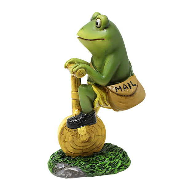 Resin Postman Frog Figurine Artwork Accessory Desktop Simulation Tabletop  Hand 