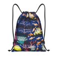 thumbnail image 1 of Saiise Sea Inhabitans and Herb Pattern Sports Drawstring Backpack - String Swim Gym Bag with Wet Proof Pocket for Women&Men-Medium, 1 of 6
