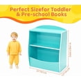 thumbnail image 2 of Wood 2 Tier Toy Storage Organizer Bookshelf and Toy Organizer, Book Display Shelf for Kids Rooms Playroom, Nursery, 2 of 6