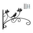 thumbnail image 2 of Soporte de Pared de Hierro Forjado con Diseño de Pájaros y Hojas: Gancho de Metal de 35,5 Cm para Colgar Cestas de Flores, Comederos para Pájaros, Faroles, Campanillas de Viento y Macetas. Decoración, 2 of 6