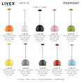 thumbnail image 2 of Livex Lighting 1-Light Modern Metal Single Pendant with Shade in Shiny Red, 2 of 9