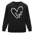 thumbnail image 4 of Sweatshirts for Men Hearted-Printed Graphic Crew Neck Long Sleeve Pullover Fall Tops Black L, 4 of 6